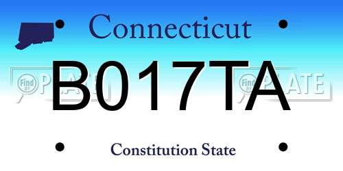 B017TA Connecticut License Plate