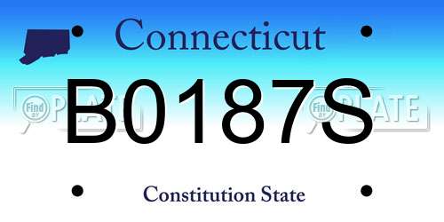 B0187S Connecticut License Plate