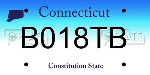 B018TB Connecticut License Plate