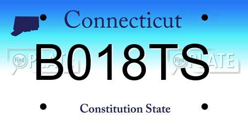B018TS Connecticut License Plate