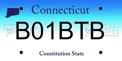 B01BTB Connecticut License Plate