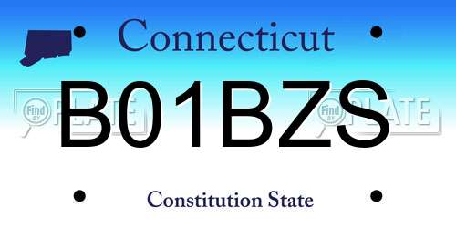 B01BZS Connecticut License Plate