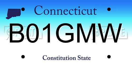 B01GMW Connecticut License Plate