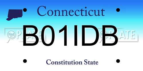 B01IDB Connecticut License Plate
