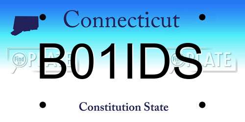 B01IDS Connecticut License Plate