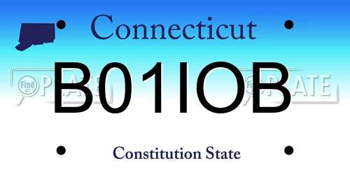 B01IOB Connecticut License Plate