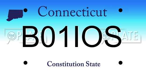 B01IOS Connecticut License Plate