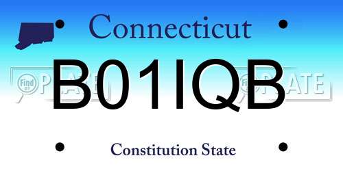 B01IQB Connecticut License Plate