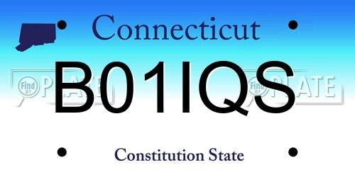 B01IQS Connecticut License Plate