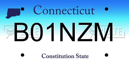 B01NZM Connecticut License Plate
