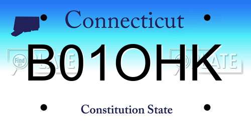 B01OHK Connecticut License Plate