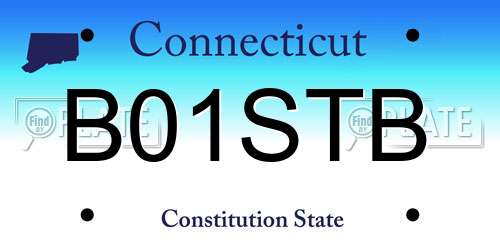 B01STB Connecticut License Plate