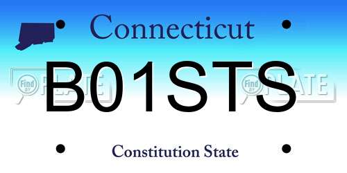 B01STS Connecticut License Plate