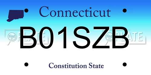 B01SZB Connecticut License Plate