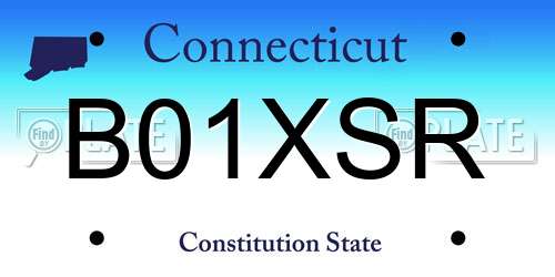 B01XSR Connecticut License Plate