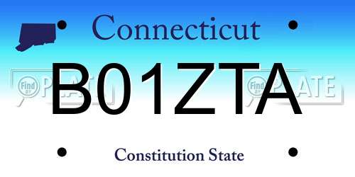 B01ZTA Connecticut License Plate