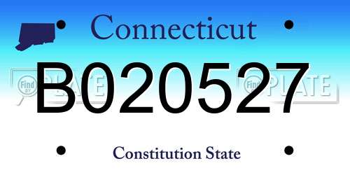 B020527 Connecticut License Plate