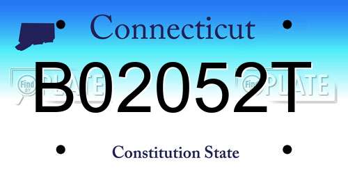 B02052T Connecticut License Plate