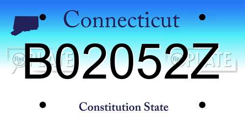 B02052Z Connecticut License Plate