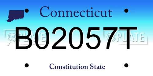 B02057T Connecticut License Plate