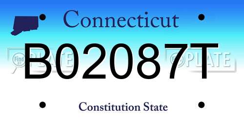 B02087T Connecticut License Plate