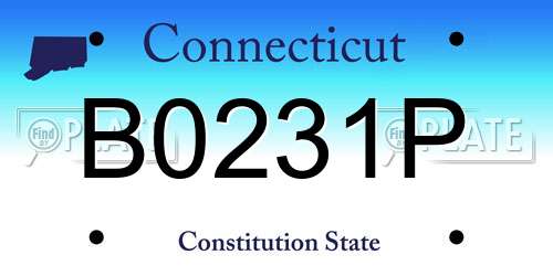 B0231P Connecticut License Plate