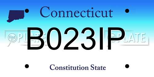 B023IP Connecticut License Plate
