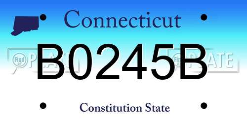 B0245B Connecticut License Plate