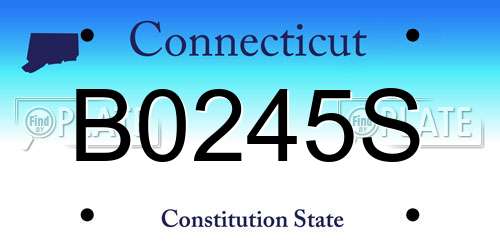 B0245S Connecticut License Plate