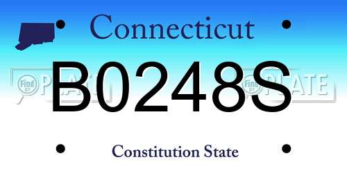 B0248S Connecticut License Plate