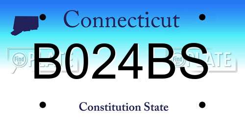 B024BS Connecticut License Plate