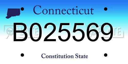 B025569 Connecticut License Plate