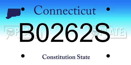B0262S Connecticut License Plate