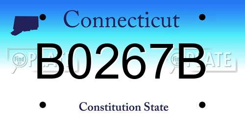 B0267B Connecticut License Plate
