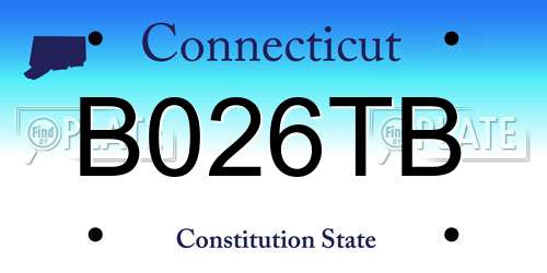 B026TB Connecticut License Plate