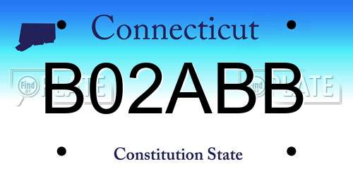 B02ABB Connecticut License Plate