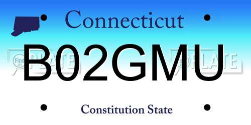 B02GMU Connecticut License Plate