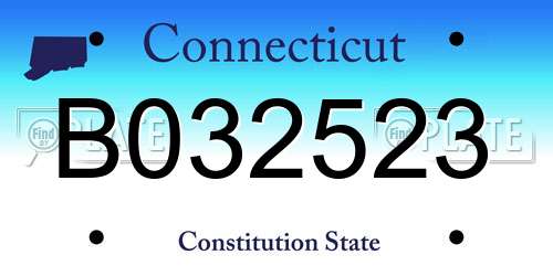 B032523 Connecticut License Plate