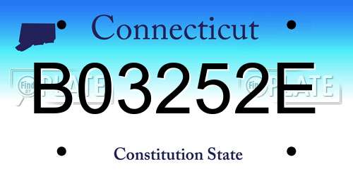 B03252E Connecticut License Plate
