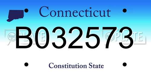 B032573 Connecticut License Plate