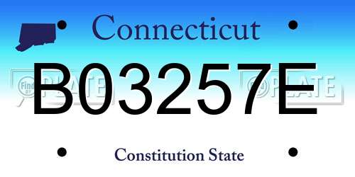 B03257E Connecticut License Plate