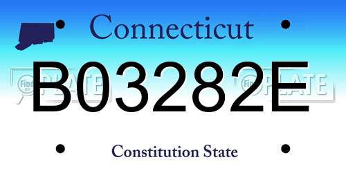 B03282E Connecticut License Plate
