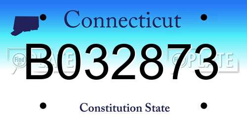 B032873 Connecticut License Plate