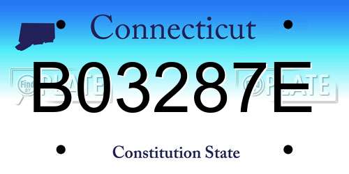 B03287E Connecticut License Plate
