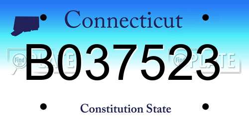B037523 Connecticut License Plate