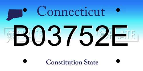 B03752E Connecticut License Plate