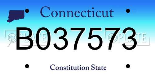 B037573 Connecticut License Plate