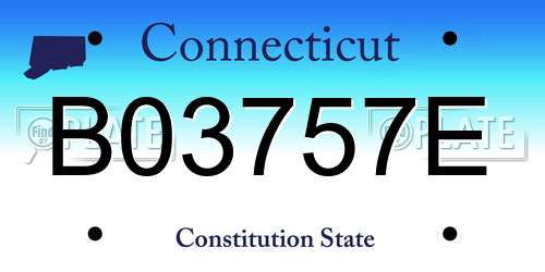 B03757E Connecticut License Plate