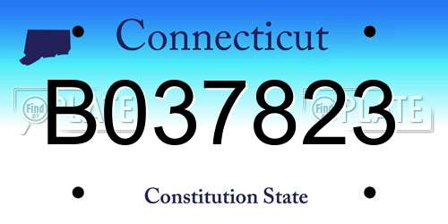 B037823 Connecticut License Plate