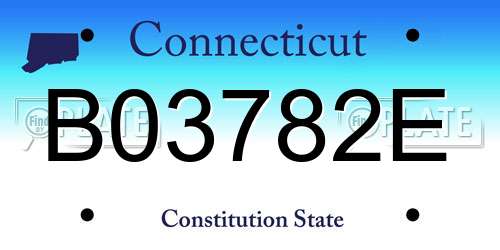 B03782E Connecticut License Plate